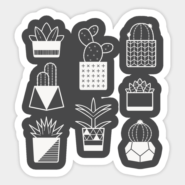 Geometric Succulents Sticker by LoverlyPrints